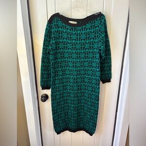 Christian Dior Separates Knitted Black Green Sweater Dress DAMAGED